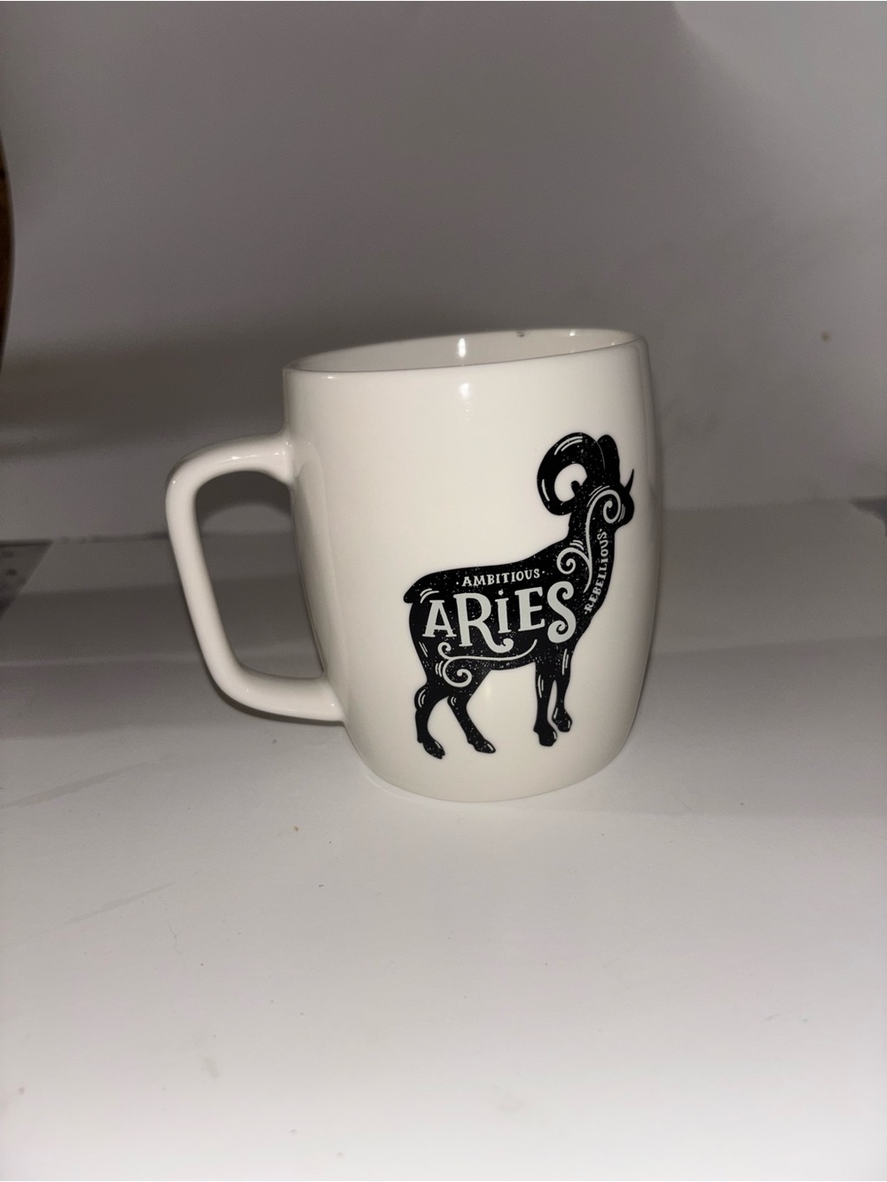 Aries Zodiac White Ceramic Mug - Astrological Coffee Cup